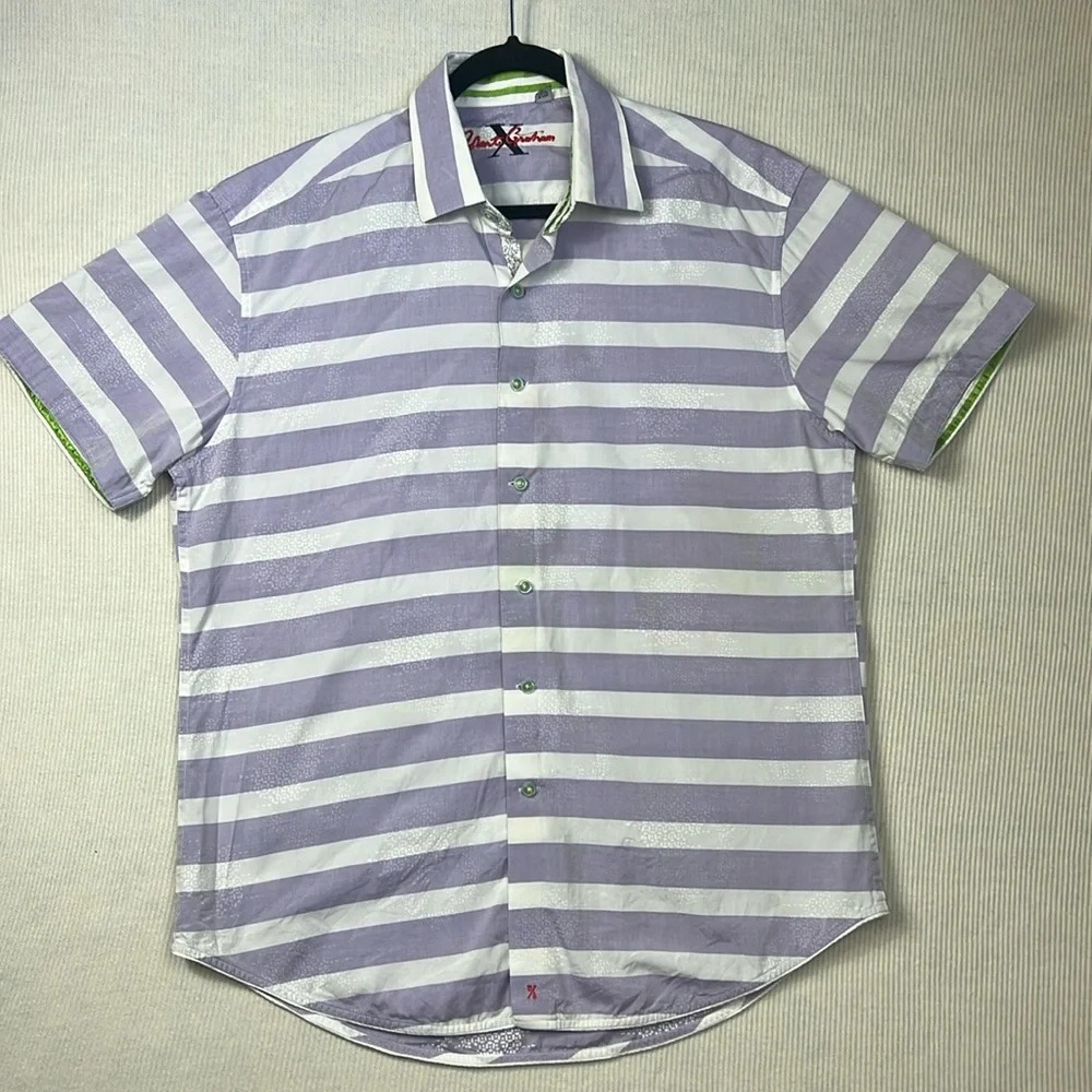 Robert Graham Button Up Mens Size XL Short Sleeve Shirt
